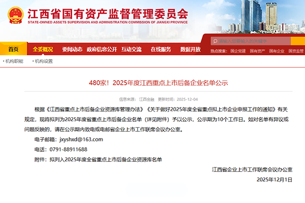 喜报 | 88858cc永利连续2年入选江西省重点上市后备企业名单